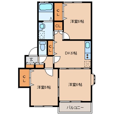 エスポワール鈎取の物件間取画像